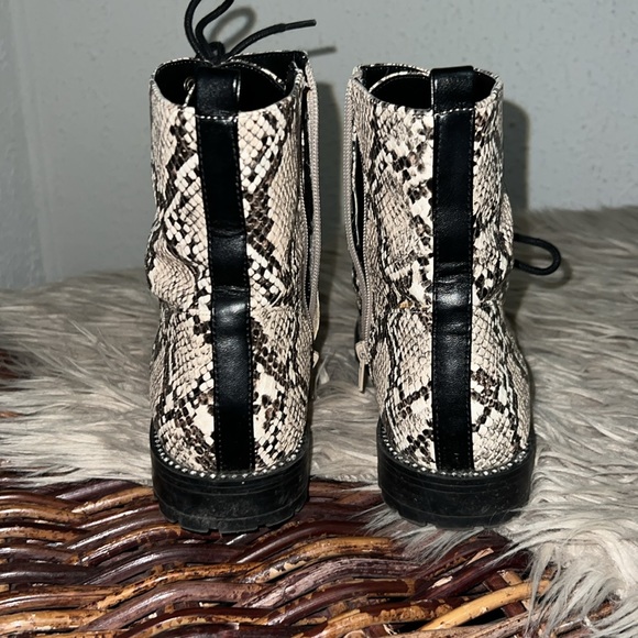 Snake skin Boots from EXPRESS. They are black and cream colored. Have been worn. - Picture 4 of 10